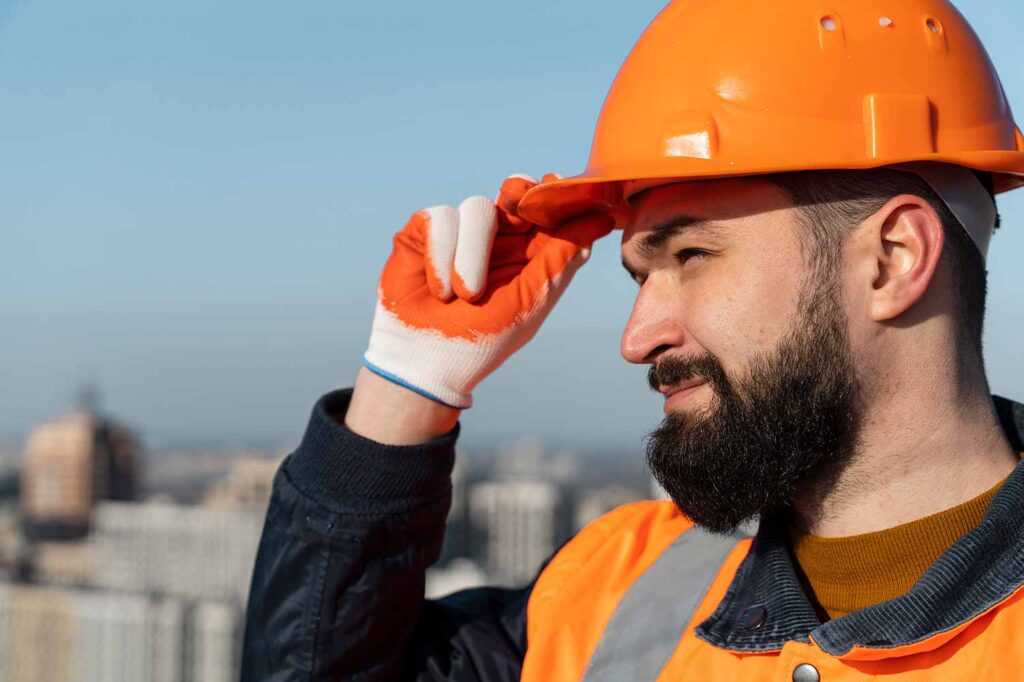 safety helmet in construction site